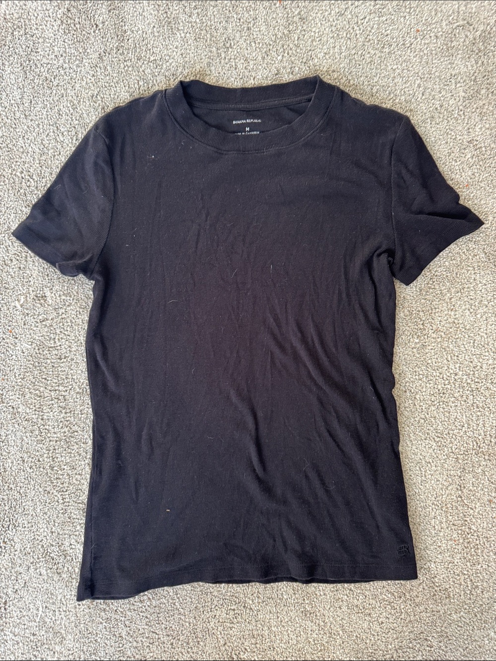 Banana Republic Black Short-Sleeve Crewneck Tee